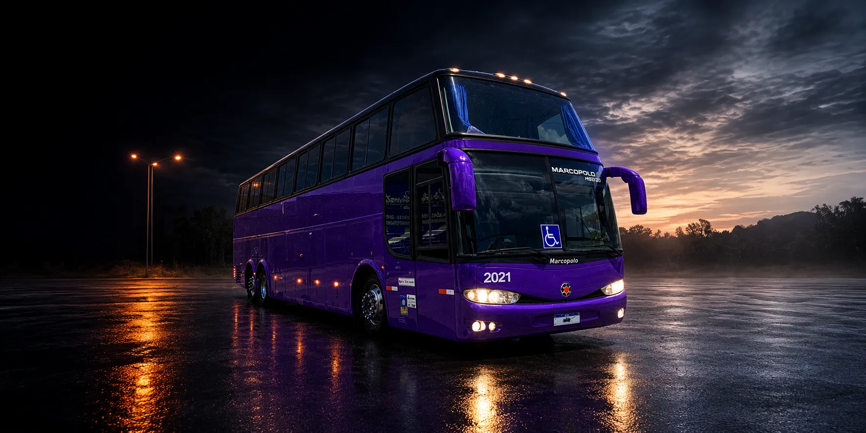 Ônibus LD da Imperium Turismo para serviços de fretamento